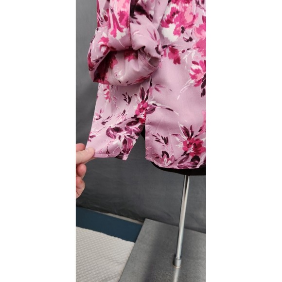Kut From The Kloth Womens Sz S Floral Blouse Top Tunic‎ Polyester Pink NWOT - Picture 3 of 11